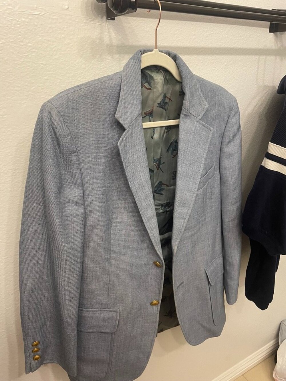 Vintage Malibu Beverly Hills Ratner Clothing Mens Suit Jacket with Horse Print